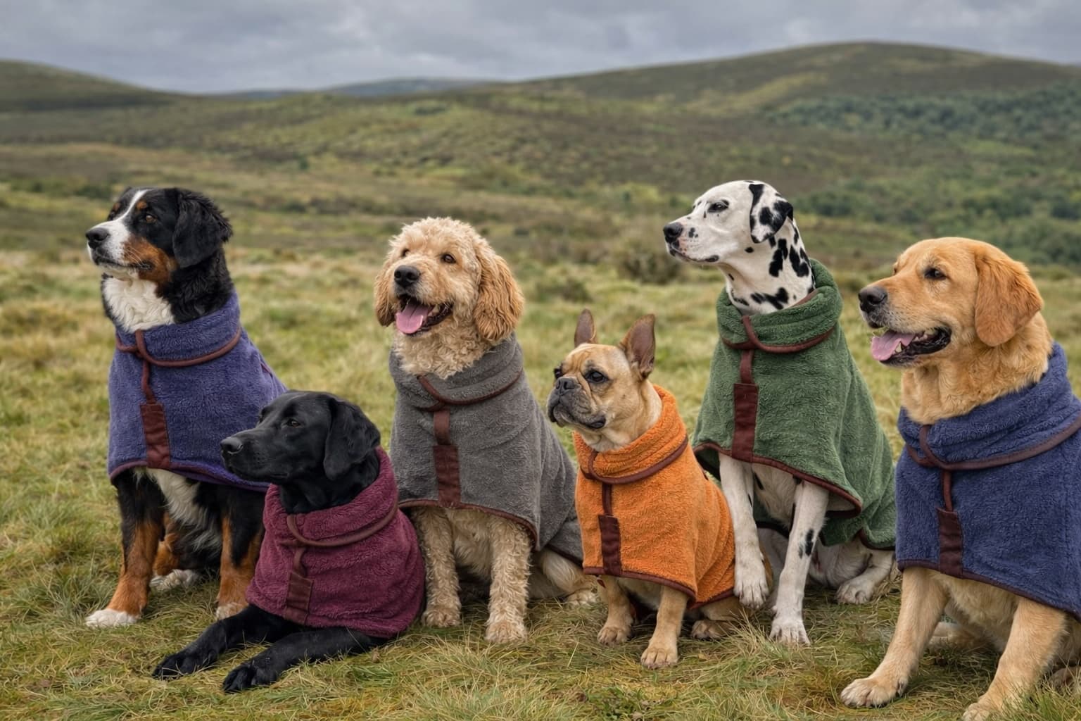 DryPaws drying coat in multiple colors